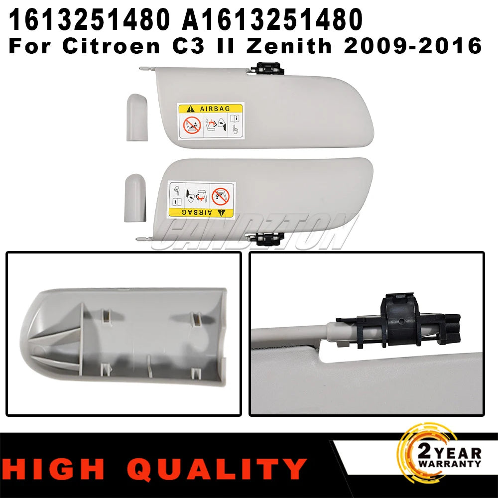 Citroen C3 II Zenith sun visor interior sunshade replacement, left/right options, 1613251480