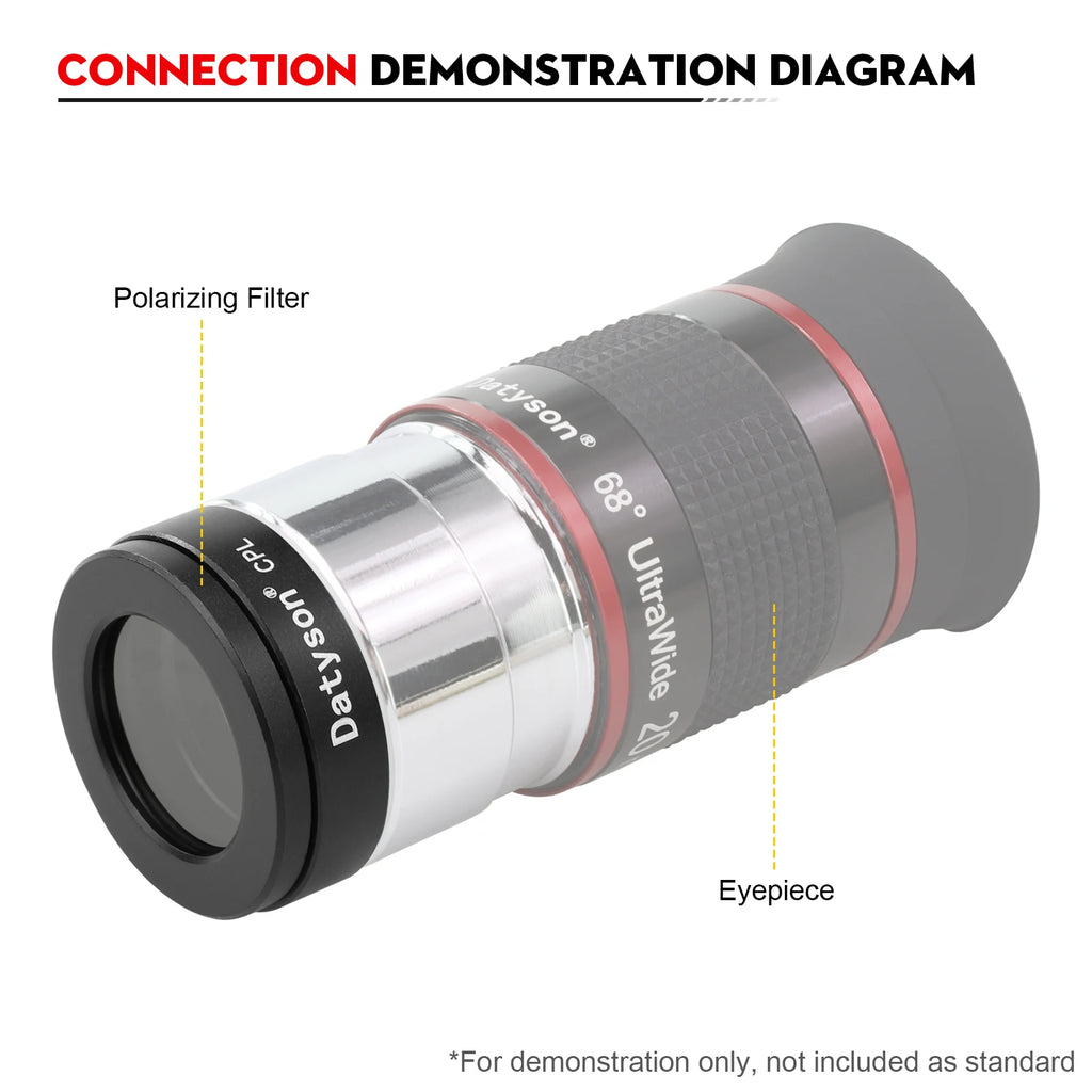 Datyson CPL 1.25" Linear Polarizing Filter for Telescope Eyepiece – Adjustable Moon & Planet Viewer #5P9864A