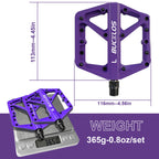 BUCKLOS Pedals DU Bearing Bicycle Pedal Platform Ultralight Nylon Road Mountain Bike Pedal Non-slip MTB Flat Pedals Bicycle Part