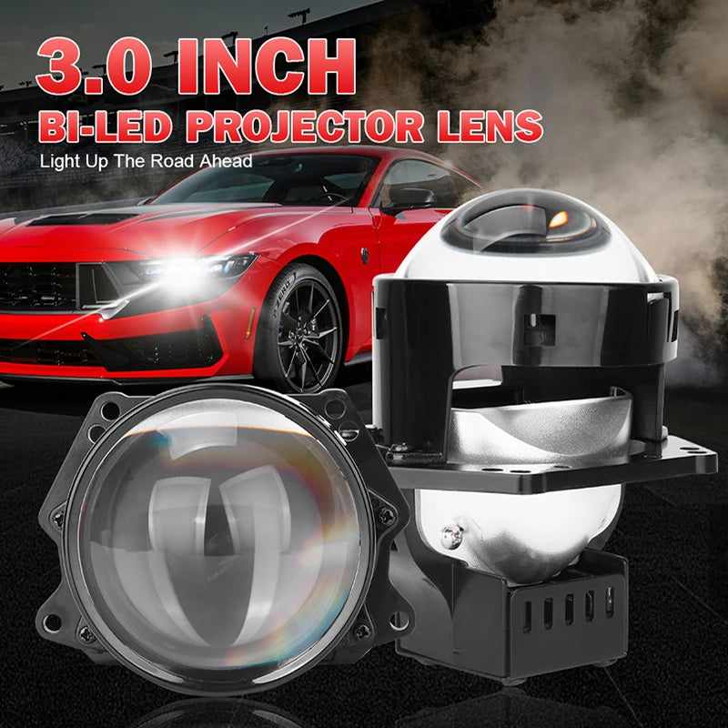 3in Bi-LED projector lens retrofit kit 300W 30000lm high/low beam, 2pc