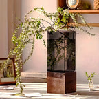 Acrylic Vase with Base, Nordic Style Clear Flower Vase for Table Centerpiece, 1pc