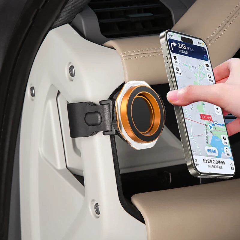 For BYD Denza B5 8 Leopard Car Magnetic Phone Holder Leopard 5 8 Gravity Navigation Mount Adjustable Ball Head Car Accessories
