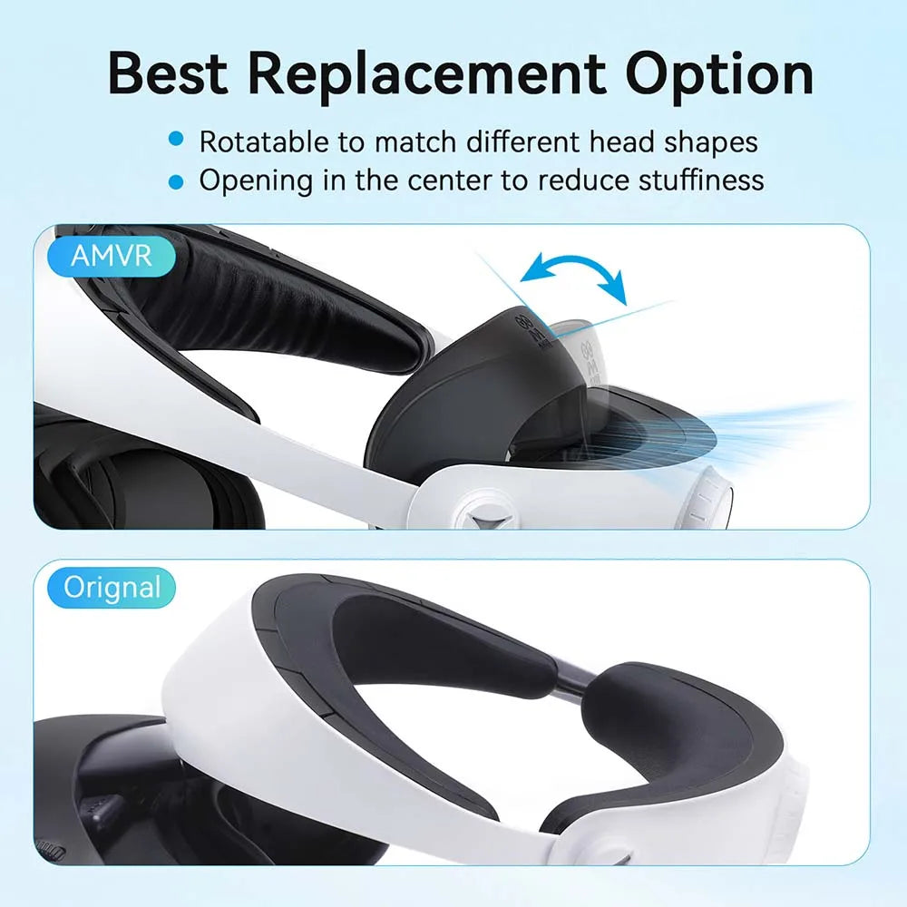 AMVR Comfort Kit for PS VR2 Forehead Support Pad Back Cushion Set Replacement Headset Part VR Accessories