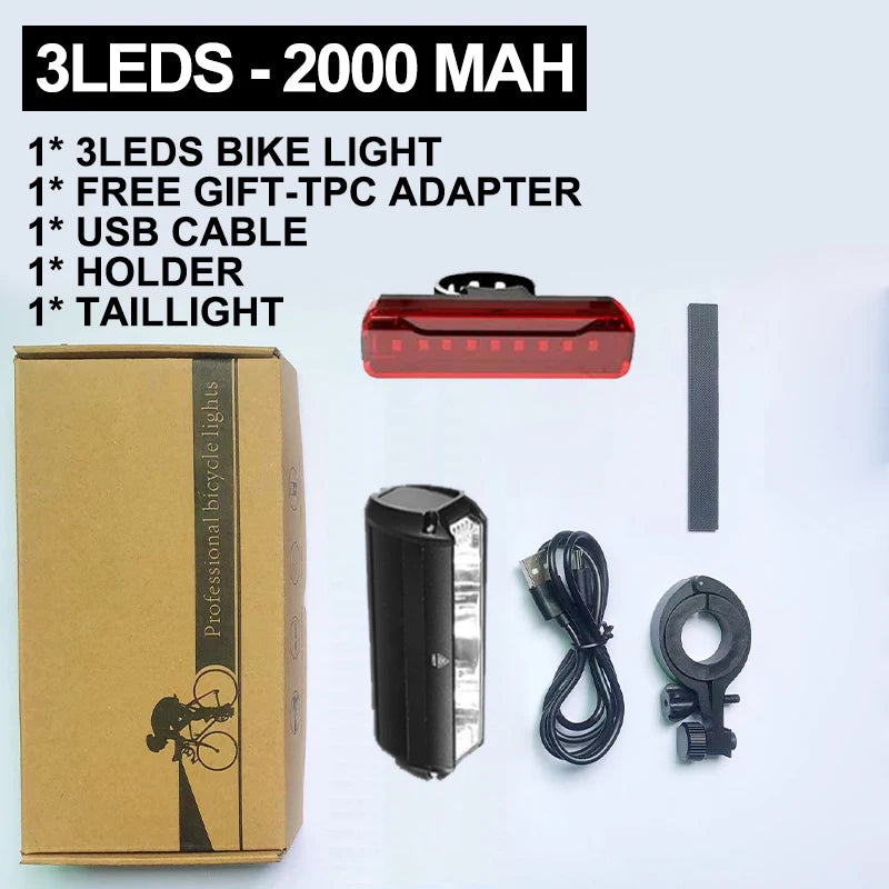Fivemi 5Led MTB Bicycle Lights 10000MAH Rechargeable Bike Light Flashlight Outdoor Cycling Bike Accessories for Electric Scooter