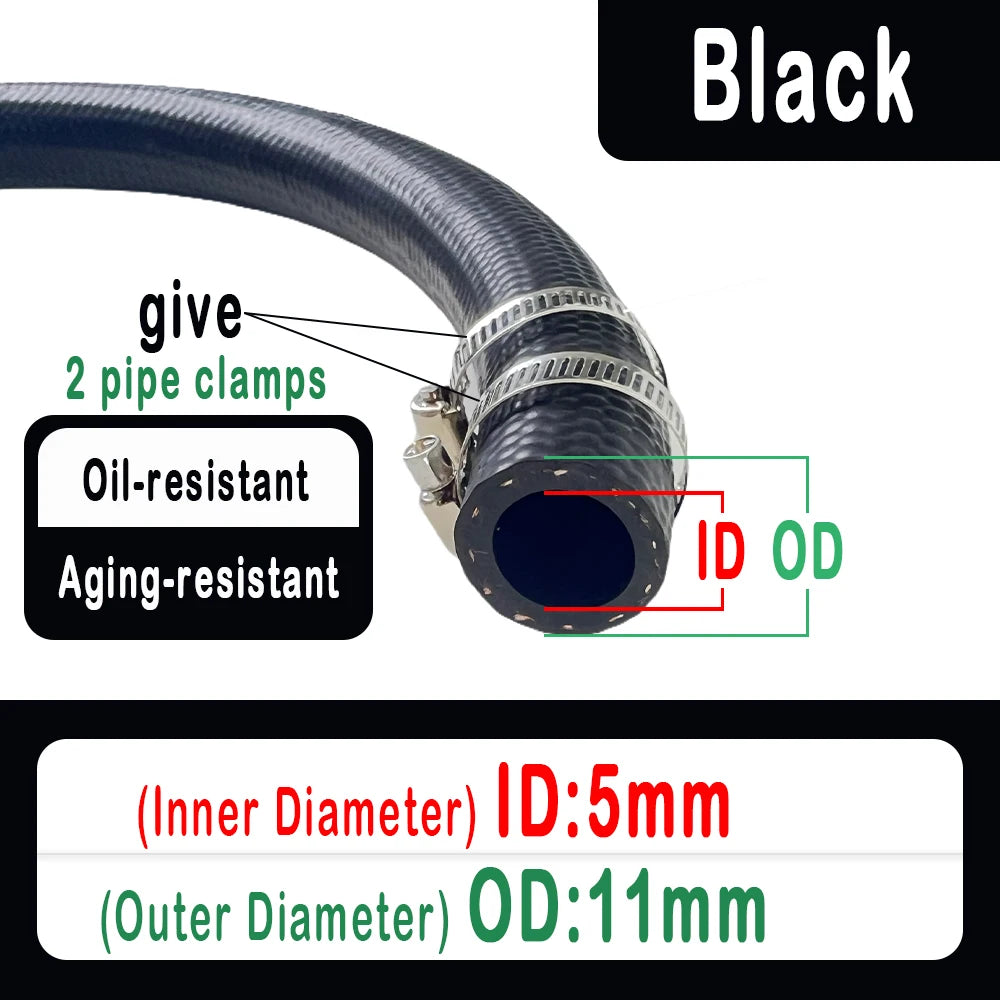 Car Motorcycle Truck Van Fuel line hose NBR Oil Resistant Diesel Hose Vacuum Hose ID 4 5 6 8 10 12 14 16 19 20 22 25 mm Oil Pipe