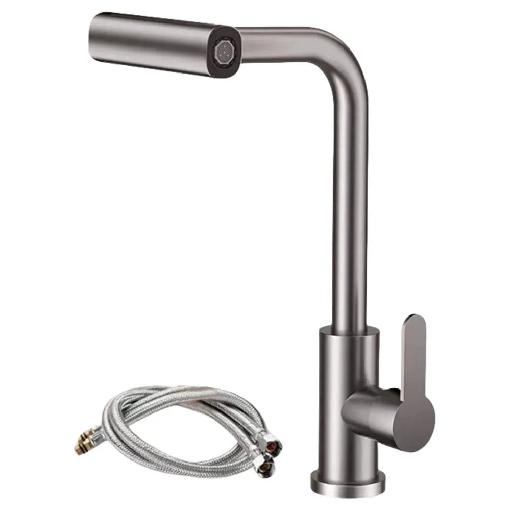 Stainless Steel Kitchen Faucet, Hot and Cold Mixing Tap, 4-Spray Modes Kitchen Faucet (Suitable for Farmhouse Kitchens, RVs, Lau