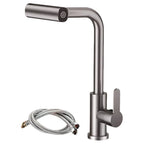 Stainless Steel Kitchen Faucet, Hot and Cold Mixing Tap, 4-Spray Modes Kitchen Faucet (Suitable for Farmhouse Kitchens, RVs, Lau