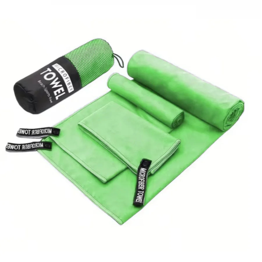 3PCS Quick Dry Beach Towel, Microfiber Travel Towel 3 Size in 1 Pack,Fast Drying Towel Set for Camping, Beach, Gym, Sports, Yoga