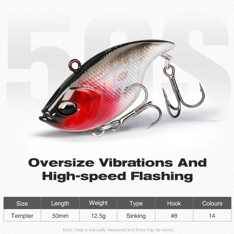 TSURINOYA 50S Vibration Fishing Lure Suit 5pcs 50mm 12.5g TEMPTER Winter Fishing VIB Hard Bait With Lure Box Lipless Tackle Kit