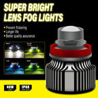 2Pcs  LED H11 9005 9006 HB3 HB4 H8 Headlight Bulbs Projector Lens Light For Car Driving Fog Lamps 6500K 3000K 8000K 12V 24V
