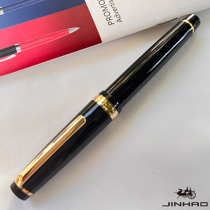 Jinhao 82 Fountain Pen Golden Clip EF/F/M Nib Acrylic Ink Pen Luxury Writing Pens for Stationery Business Office School Supplies