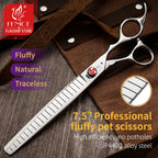 Fenice Professional JP440C 7/7.5 inch Pet Fluffy Thinning Grooming Scissors Straight Dog Scissors Thinner Shears  Rate 80%