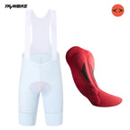 YKYWBIKE Men's Cycling Bib Shorts with Italy MITI Straps Road Bike Bib Pants Belgium and Interface Padded Bicycle Shorts MTB Pro