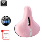 TOSUOD Bicycle Saddle Breathable Soft Shock-Absorbing Seat for Mountain Bike, White/Pink/Chocolate