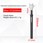 MTB Shock Absorb Seatpost 27.2/30.9/31.6mm Bicycle Seat Post 45mm Travel Road Bike Seat Tube Aluminum Alloy 350 Cycling Seatpost
