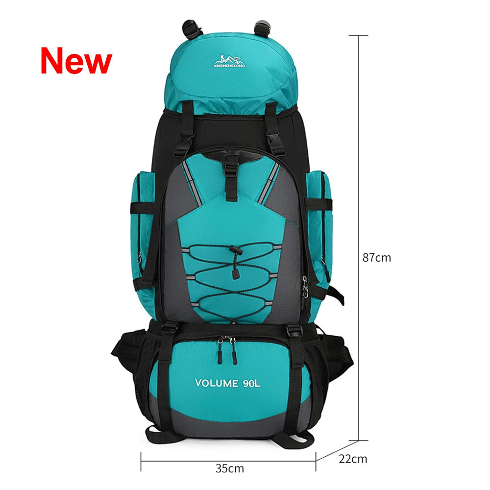 90L Waterproof Hiking Camping Backpack Trekking Bag Rucksack Large Capacity Travel Outdoor Sports Bags Camping Equipment Men
