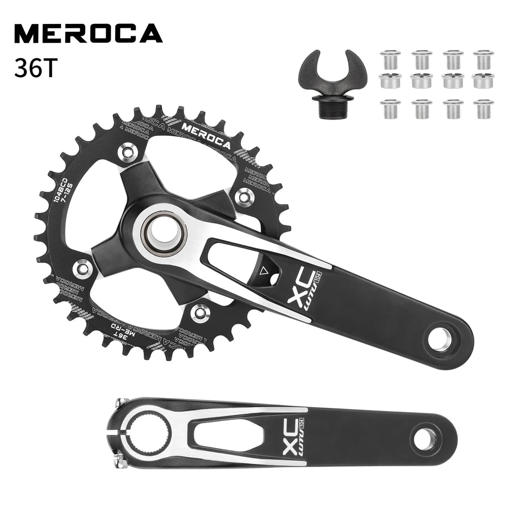 Hollowtech connecting rods 104 bcd 24mm MTB Integrated crankset 170mm mountain bike lightweight crank arm Monoplate cranks