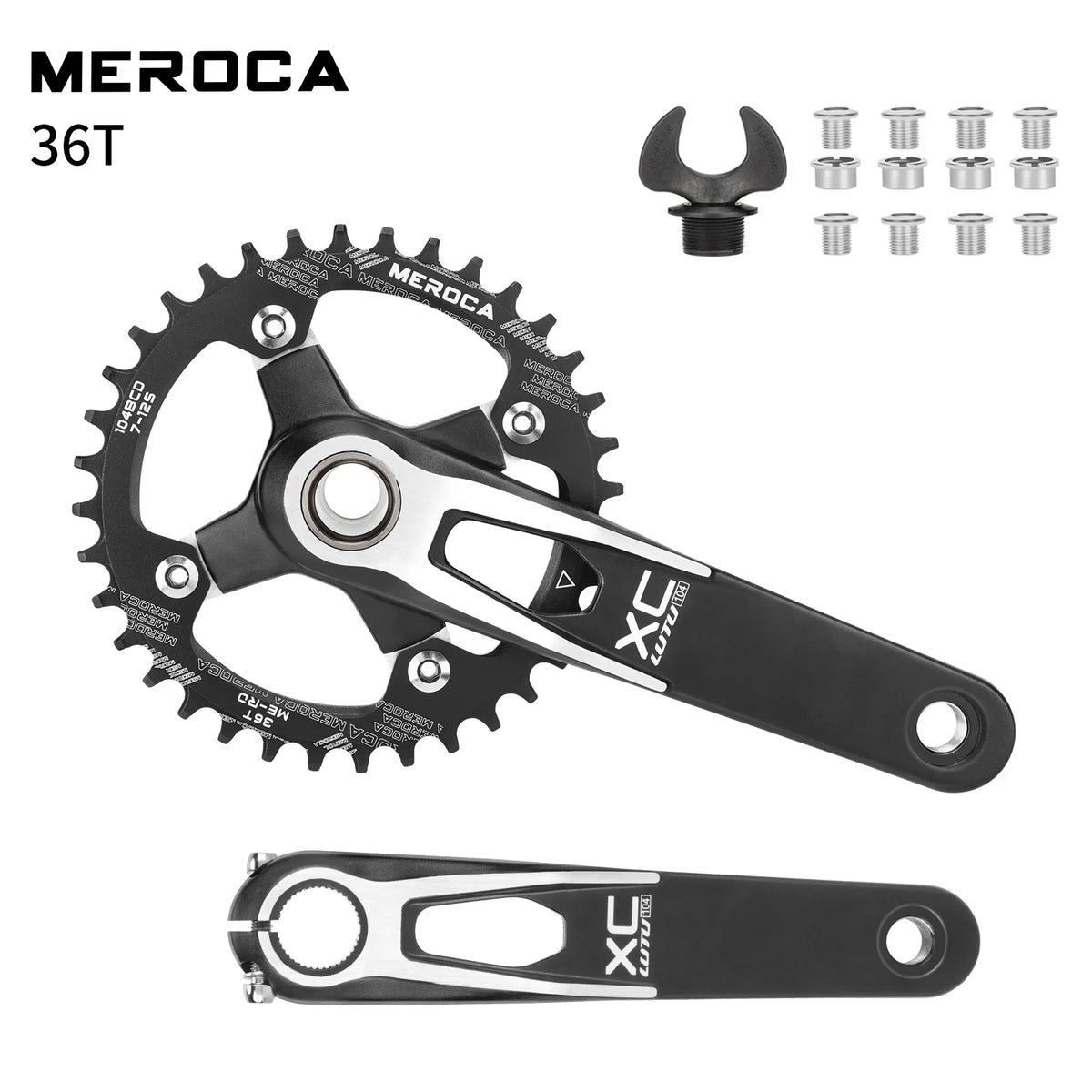 Hollowtech connecting rods 104 bcd 24mm MTB Integrated crankset 170mm mountain bike lightweight crank arm Monoplate cranks