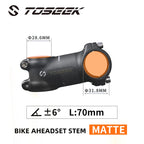 TOSEEK Bicycle Handlebar Stem 28.6-31.8mm Aluminum + Carbon Stem Angle6 17 Mtb Handlebar Stem MTB Stem Spare Parts For Bicycle