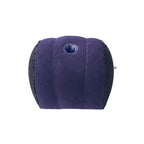 1pc Inflatable Half-Moon Support Pillow, Blue Flocked Surface Leg & Back Cushion
