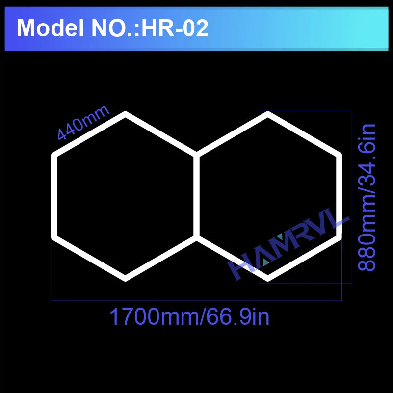 Hexagon LED lighting for Garage Barbecue Shop Barbershop Gym Bar Car Detailing Showroom 4S Workshop Ceiling Light Honeycomb Tube