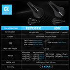 RYET 3D Printed Full Carbon Bicycle Saddle 245mm *135/145/155mm Bike Saddle for MTB Gravel Road Bike Seat bicycle parts