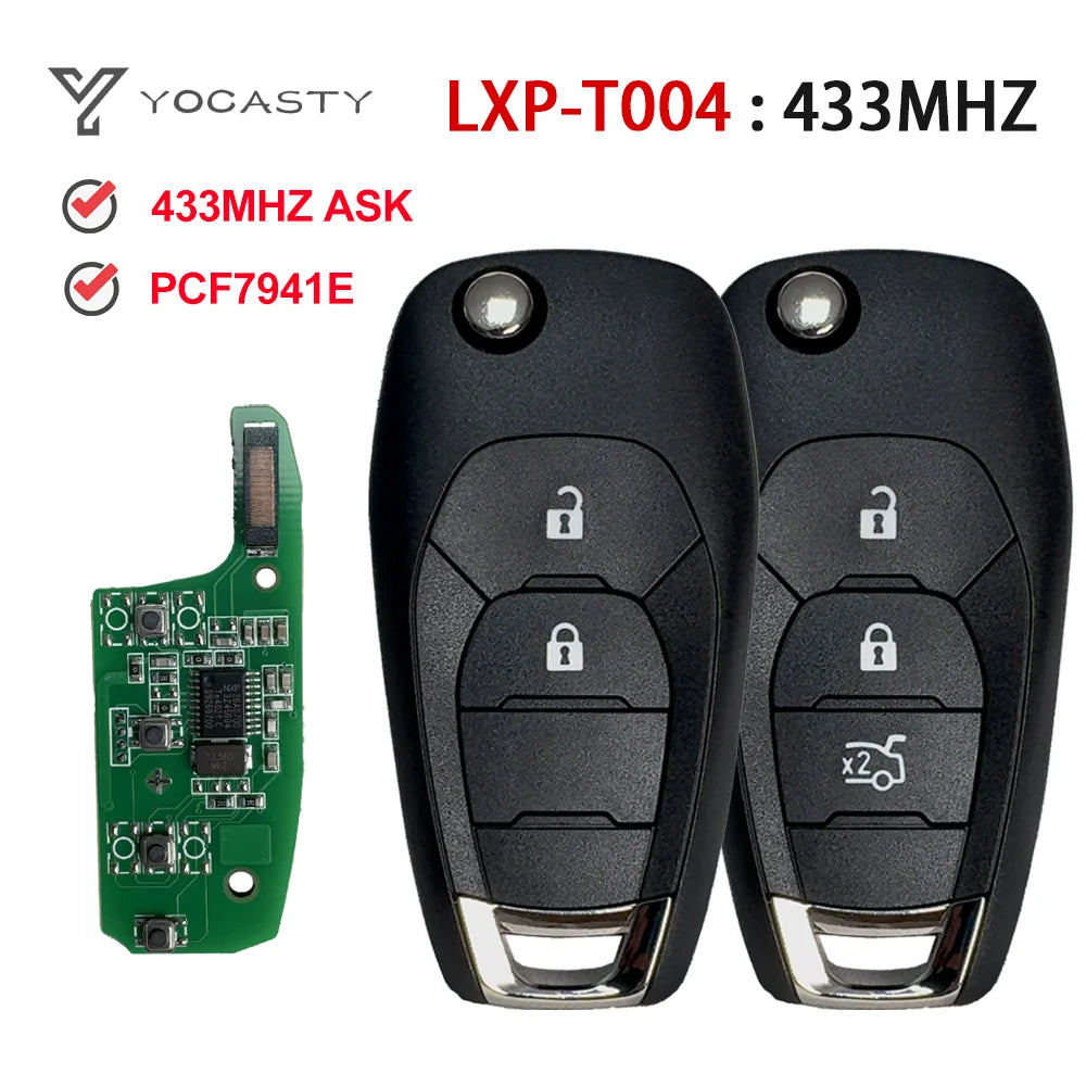 YOCASTY 5933396 2/3/4 Buttons Flip Remote Car Key 433MHz ASK For Chevrolet Cruze Avo Holden Trax LS badge Trailblazer PCF7941E