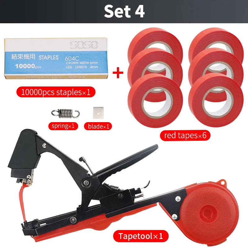 Onnfang Garden Tools Hand Tying Machine Tapetool Vegetables Tapener Black Garter Plants Plant Branch Tapes