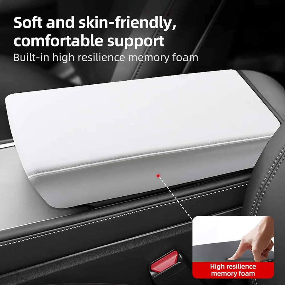 For 2025 2026 Tesla Model Y Juniper Model 3 Highland Leather Armrest Box Cover Car Center Console Lid Interior Accessories