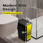 Bathroom Trash Can-10L Small Garbage Can with Press Top Lid for Toilet,Bedroom,Living Room – Plastic Wastebasket with Pop-up Lid