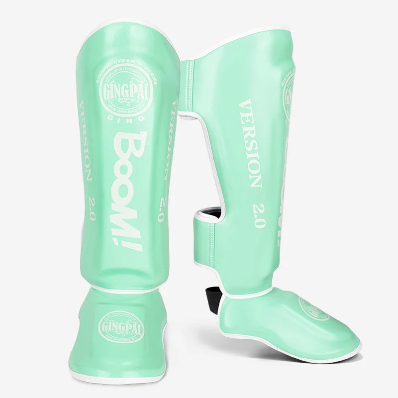Muay Thai Shin Instep Guards Thickened Leg Protectors, Sanda Boxing Taekwondo, S-L, Multi-Color