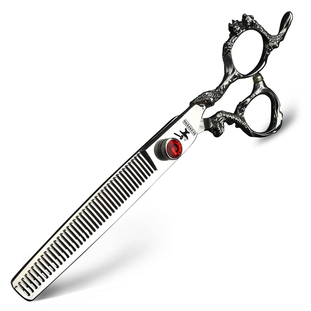 6 "7" Dragon Handle Japanese 440C Steel Barber Scissors Professional Cutting and Thinning Scissors