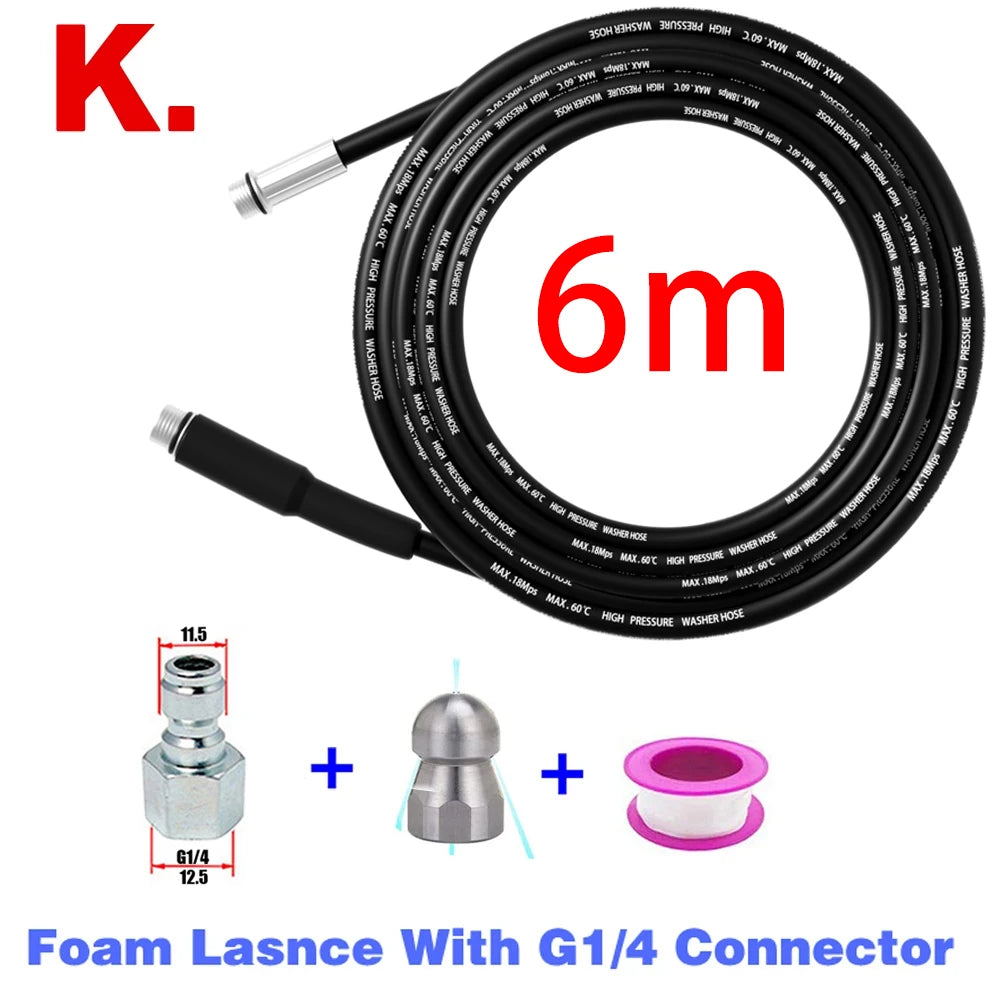 6M Sewer Drain Water Cleaning Hose Pipe Cleaner for Karcher Huter Hammer Nilfisk STIHL Bosch Lavor High Pressure Washer
