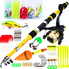 Sougayilang Spinning Fishing Rod and Reel Combo1.8M Telescopic Rod with 5.2:1 3BB Fishign Reel Max Drag 5kg Full Fishing Kit