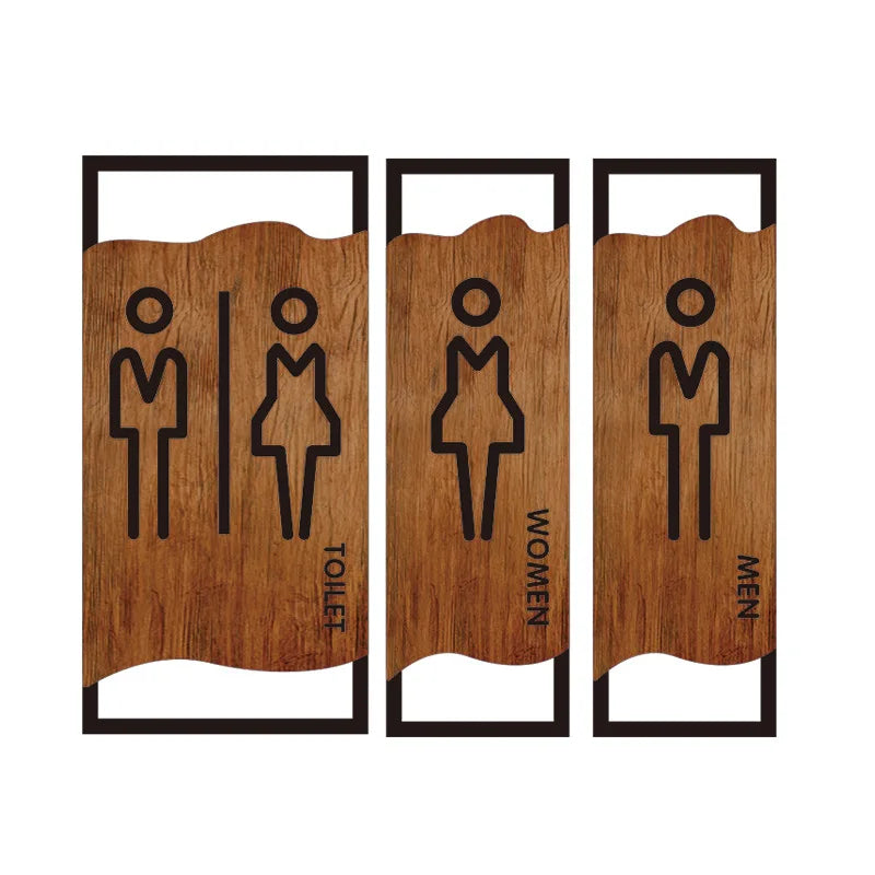 Imitation Wood Bathroom Signage Toilet Signage Address Gym Dressing Room Bathroom Wall Attached Bedroom Bathroom Door Signage