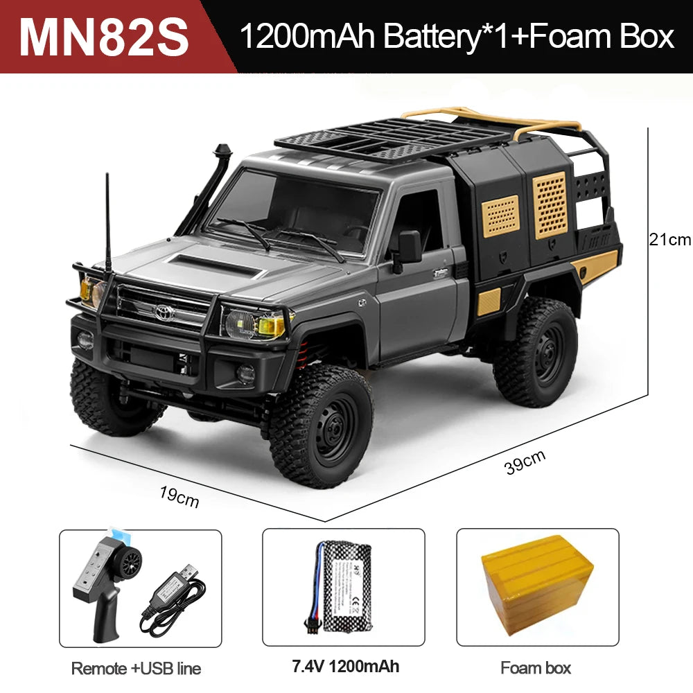 MN82S RC Crawler 1/12 Full Scale LC79 RC Pickup Short Truck 4WD Remote Control Climbing Off-road Car Toys for Kids Adults Gifts