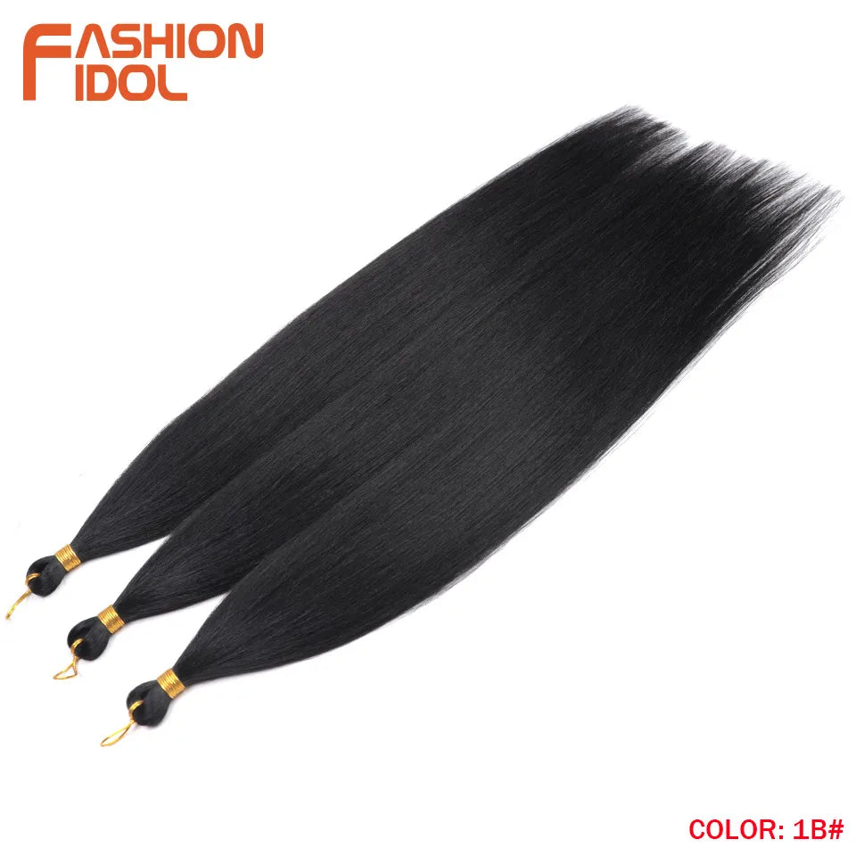 Straight crochet braids hair extensions 3pcs 28in synthetic pony hair bundles ombre silver grey