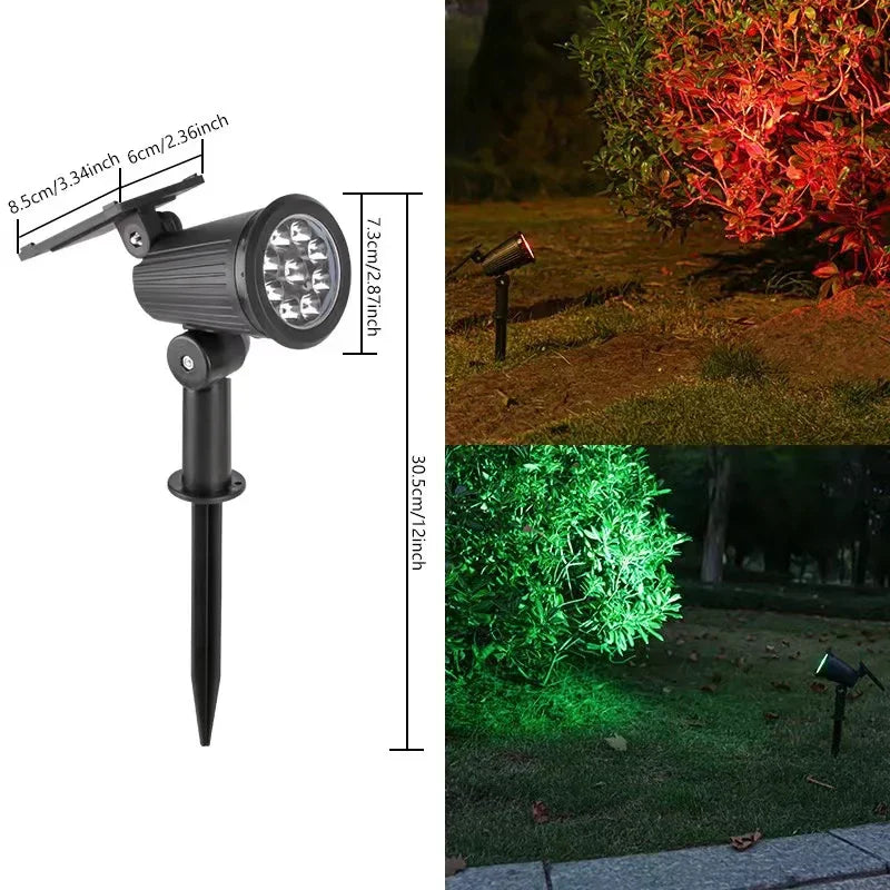 Solar LED Landscape Spotlight 9-LED Adjustable In-Ground/Wall Light IP65 Outdoor 1-4pc