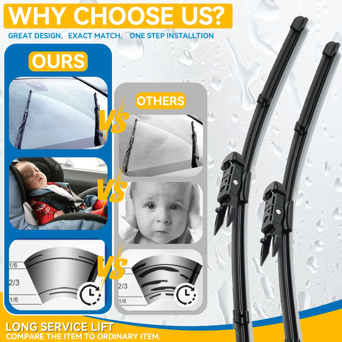 Erick's Front Wiper Blades Set 24in + 16in for Hyundai i20 2020-2026 LHD