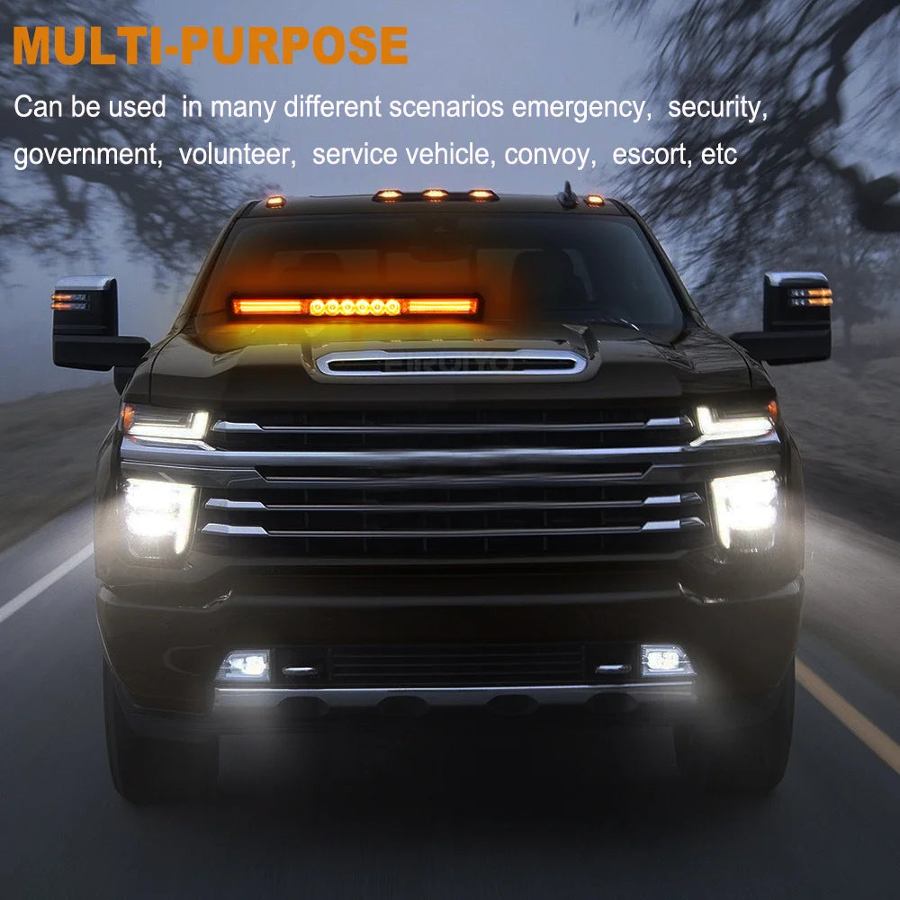 LED Emergency Strobe Warning Light Bar COB Traffic Advisor Lamp Amber or Amber/White