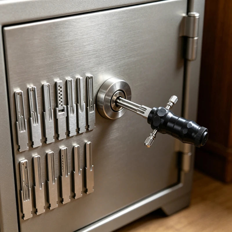 10 in 1 Tubular Lock Pick Set Interchangeable Stainless Steel Keys Unlocking Tool for Locksmith Professional Use Daily Unlocking