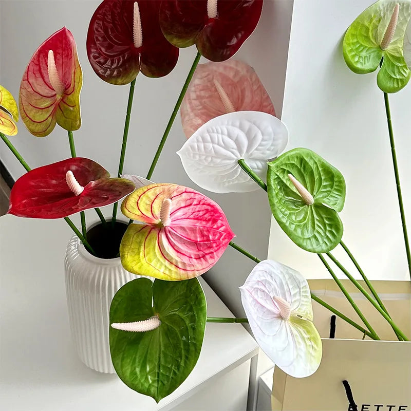 5/10/20pcs 3D Printed Anthurium Artificial Flower Flamingo Palm Wedding Hall Layout Wedding Home Decoration Artificial Flower