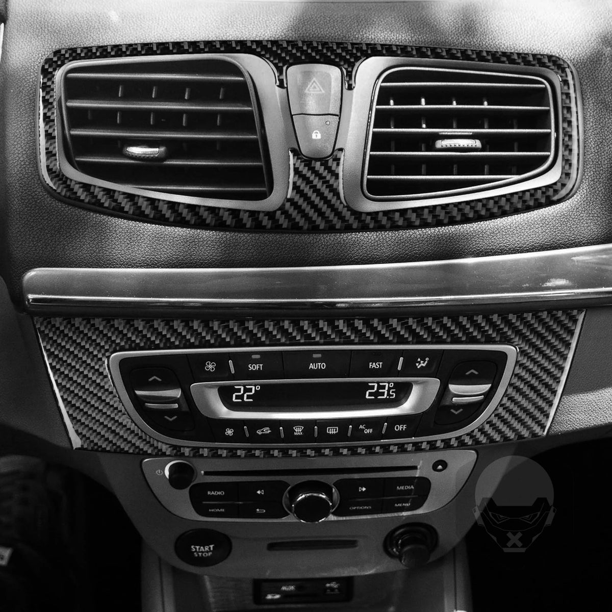 For Renault Fluence Megane 3 RS 2009-2017 Real Carbon Fiber Stickers Central Radio AC/CD Shift Door Panel Car Trim Accessories