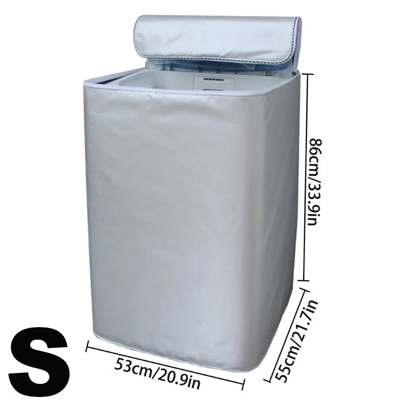 Washing Hine Sunscreen Cover Home Storage Washing Machine Case Dustproof Front Load Laundry Dryer Silver Waterproof Coating