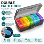 1 Set 7 Days Weekly Pill Case Pillbox  Medicine Tablet Box Portable Travel Drugs Storage Organizer Secret Compartments Pill Box