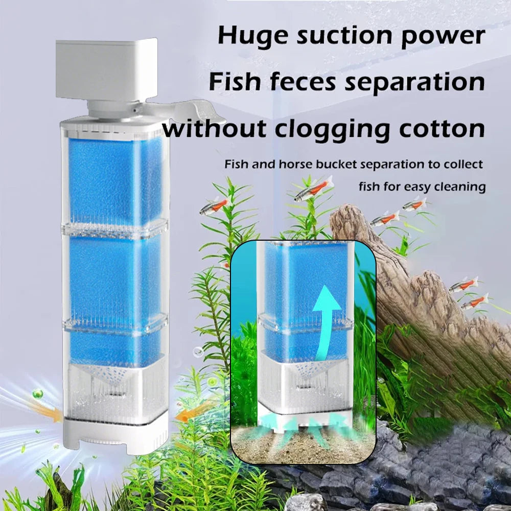 Aquarium Filter Pump Fish Tank Submersible Silent Air Oxygen Aerator Internal Water Pump Aquarium Air Pump Wave Maker 220v