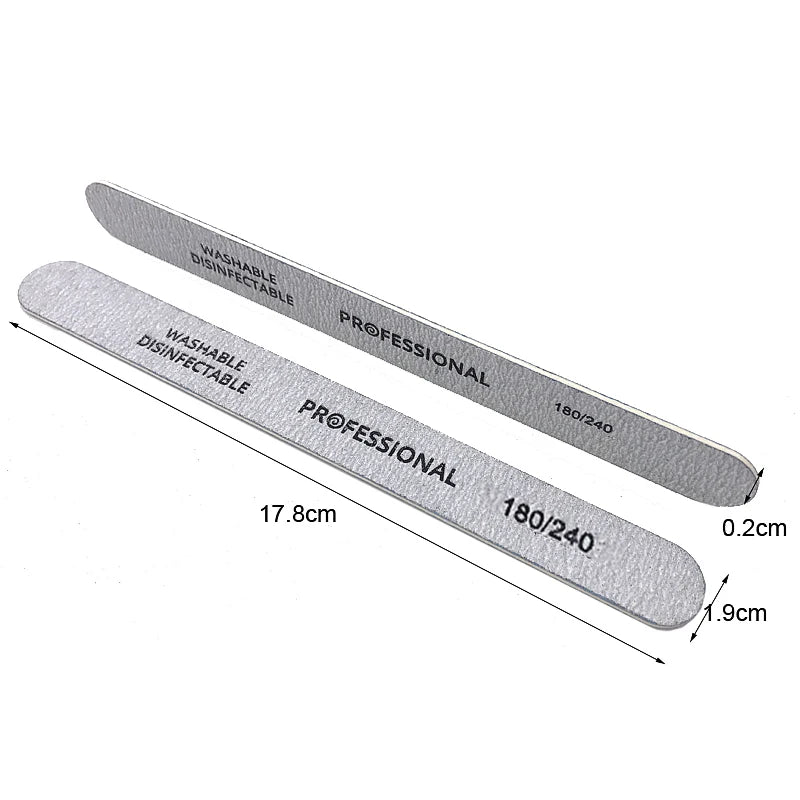 100pcs/lot Professional Nail Files 180/240 Grinding Polishing Manicure Pedicure Double-sided  Nail Buffers Tool Lixas Para Unhas