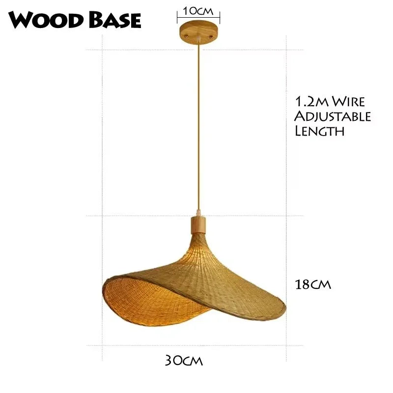 Newest Bamboo Pendant Lamps Ceiling Lights Rattan Wicker Lustre Hand Knit Braiding Suspended Home Dining Braided Decoration HOT