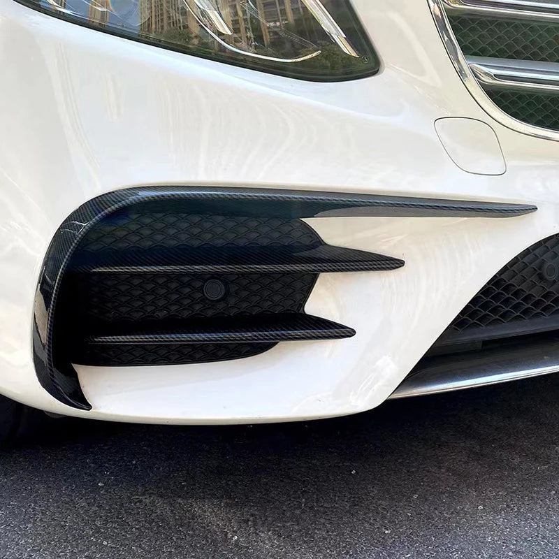 Car Front Bumper Splitter Spoiler For Mercedes Benz E Class W213 2016-2020 Spoiler Fog Light Trim AMG Wind Knife Car Accessories