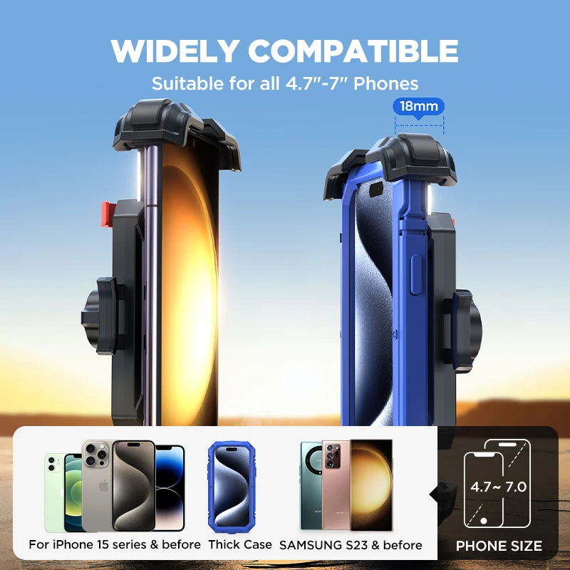 Joyroom Motorcycle Phone Mount Upgrade Bike Phone Holder Ultra-Stable Bicycle Phone Mount Handlebar Cell Phone Clamp for Scooter